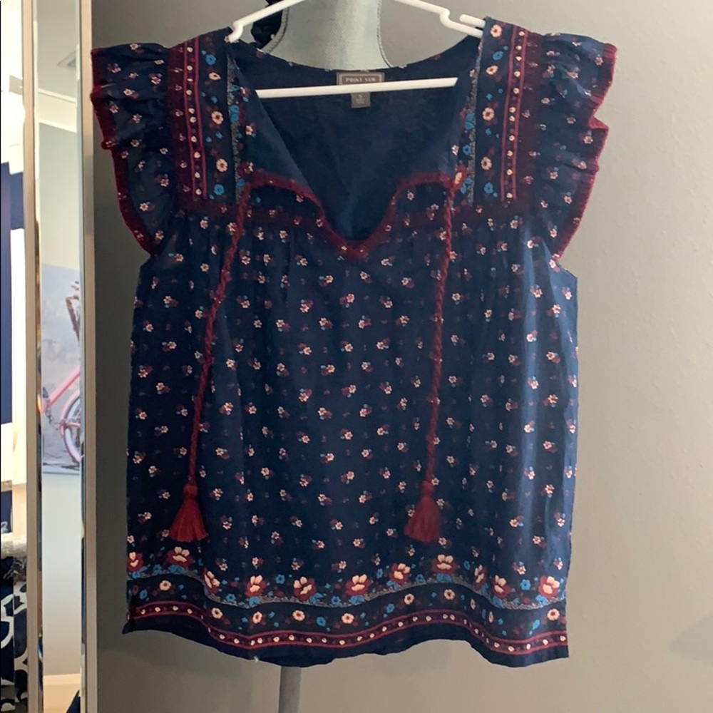 Never work navy J Crew top!